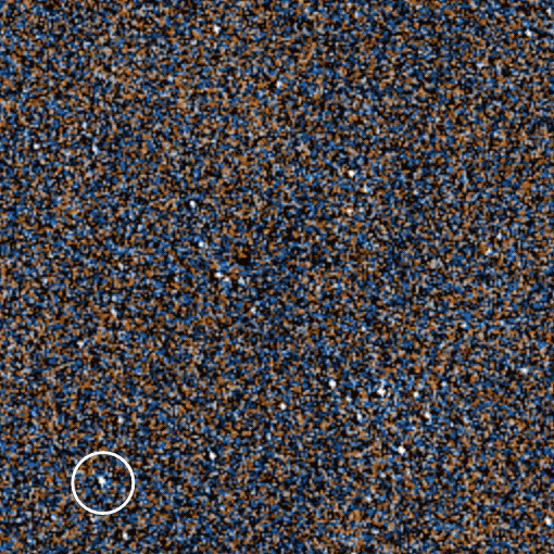 Citizen scientists working on Backyard Worlds: Planet 9 scrutinize “flipbooks” of images from NASA’s Wide-field Infrared Survey Explorer. This animation shows a flipbook containing the ring-bearing white dwarf LSPM J0207+3331 (circled). - Image Credits: Backyard Worlds: Planet 9/NASA’s Goddard Space Flight Center