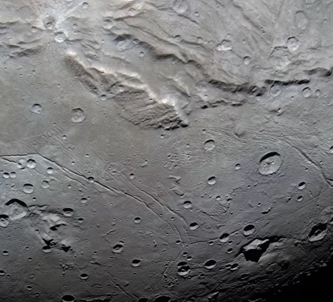 Detail of Charon’s Vulcan Planitia, where small craters are deficient in numbers.&nbsp;- Image Credit: NASA/Johns Hopkins University Applied Physics Laboratory/Southwest Research Institute