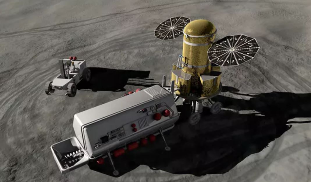 Artist’s impression of what lunar in-situ resource utilization might look like. NASA