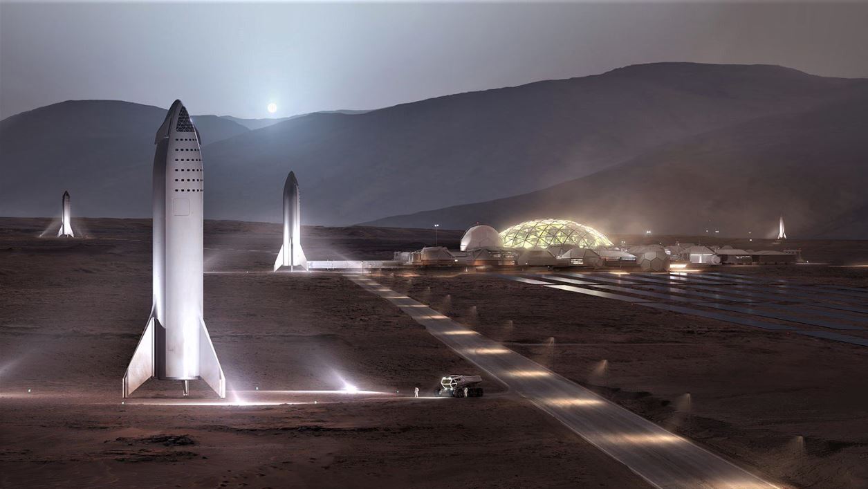 Artist’s impression of SpaceX’s proposed Mars Base Alpha. Credit: SpaceX