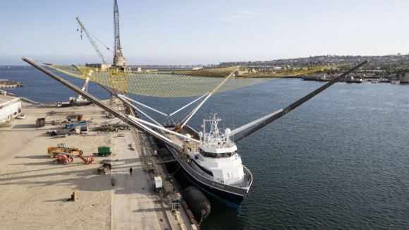 SpaceX’s payload fairing retrieval boat, dubbed Mr. Steven. - Image Credit: SpaceX