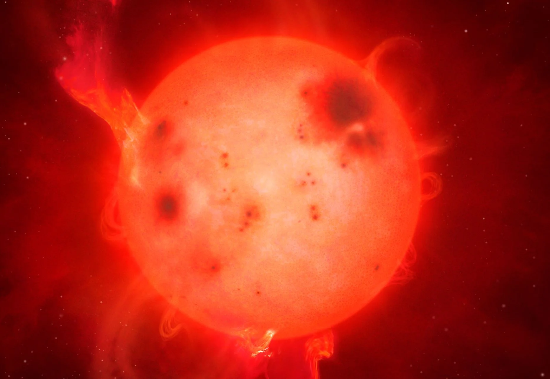 Incredible explosion on Jupiter-sized star ten times more powerful than ever seen on our Sun