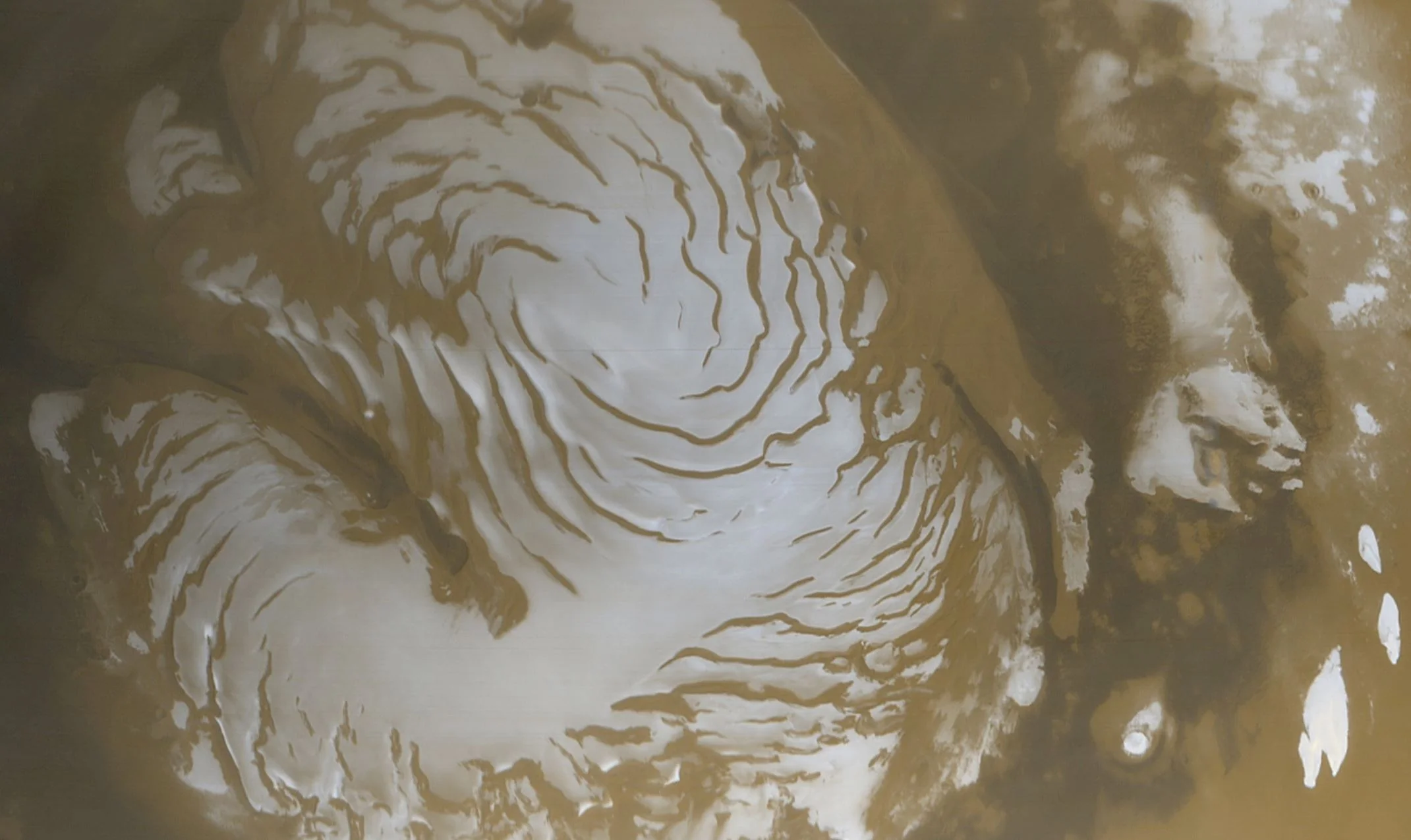 New layers of water ice have been found beneath Mars’ North Pole