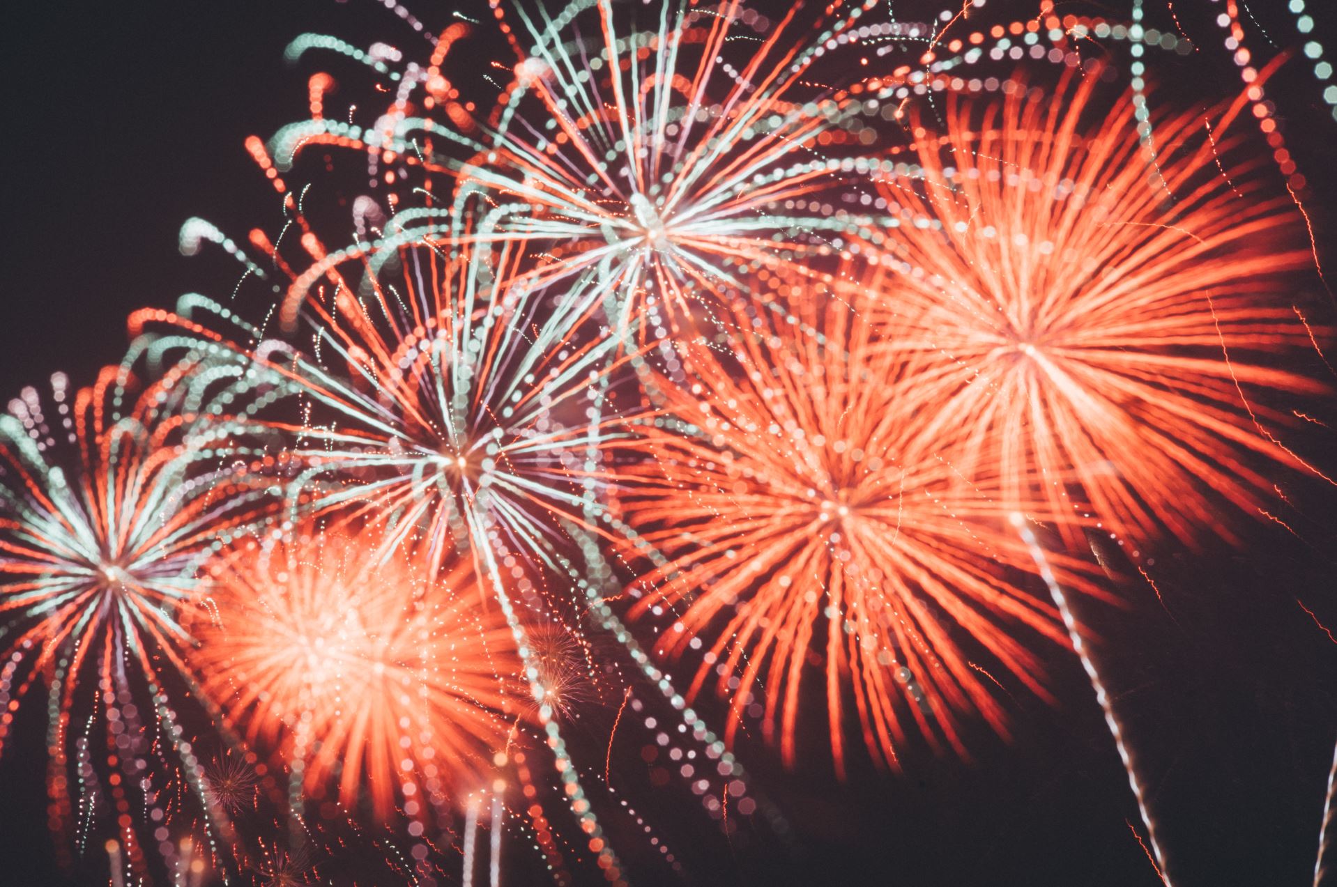 Fireworks are a class of explosive pyrotechnic devices that commonly come in around seven colors.- Image Credit: Joseph Chan via Unsplash