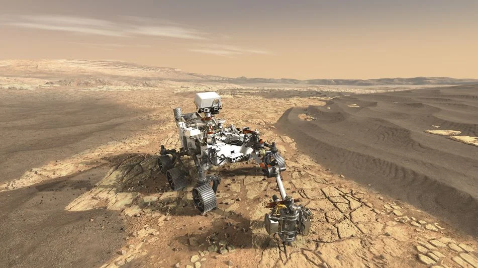 This artist’s concept depicts NASA’s Mars 2020 rover while exploring Mars. - Image Credits: NASA/JPL-Caltech