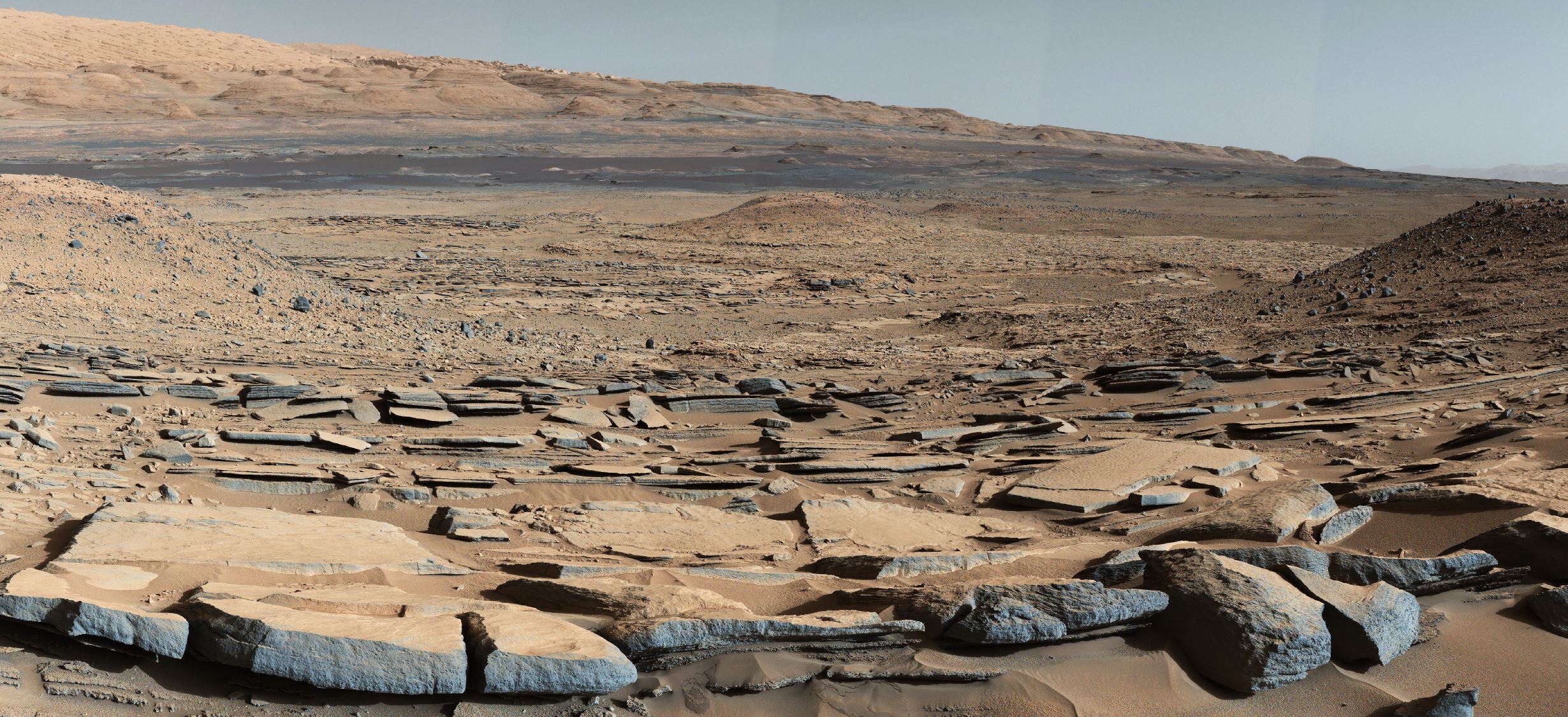 A view from the "Kimberley" formation on Mars taken by NASA's Curiosity rover. - Image Credits: NASA/JPL-Caltech/MSSS