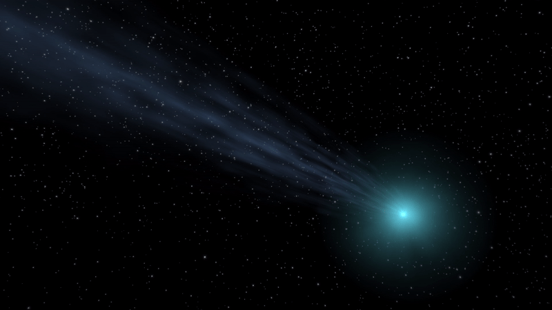 An animation of a comet advancing towards the inner solar system, ejecting particles generating an elongated tail - Image Credit: NASA/JPL-Caltech