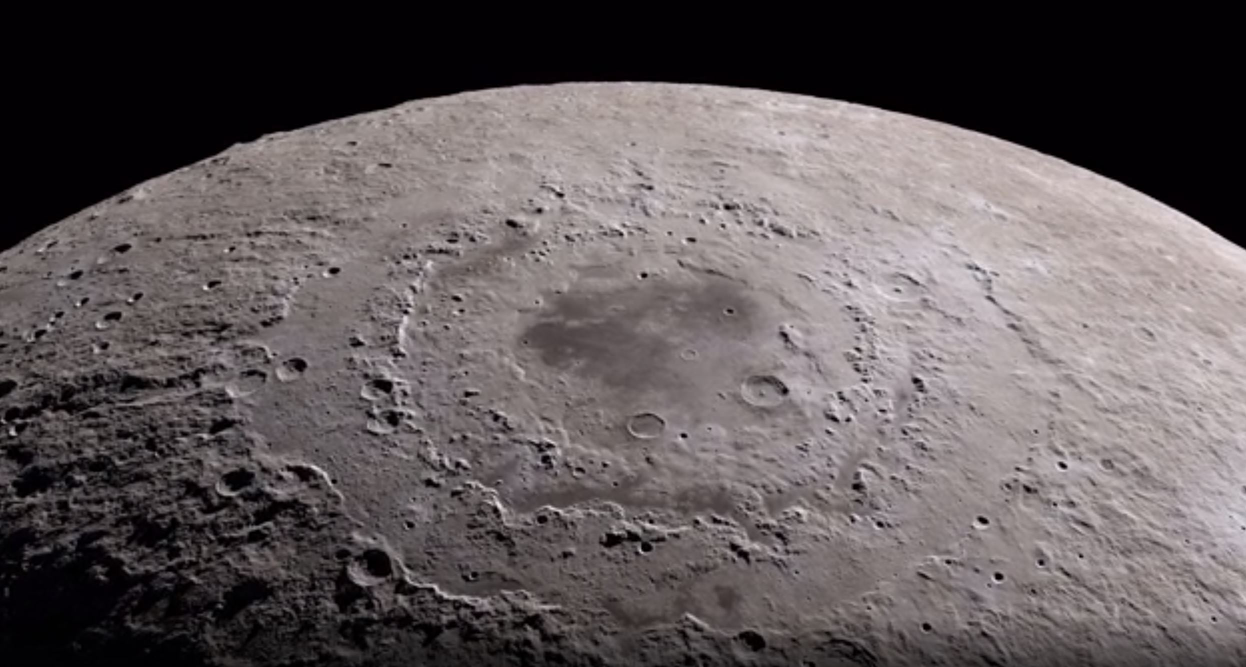The south pole of the moon - Image Credit NASA via Scientific Visualization Studio