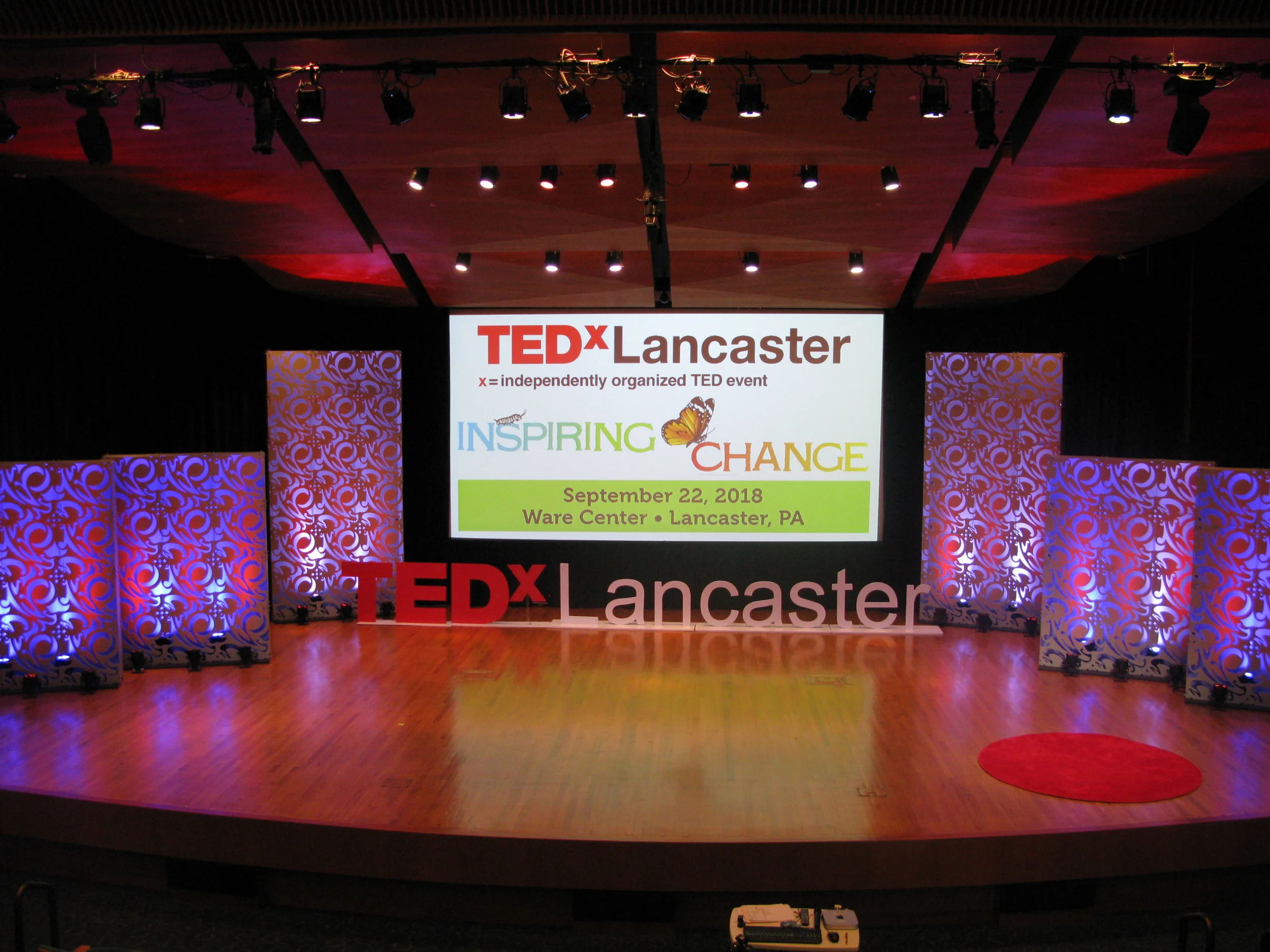 The TEDxLancaster 2018 stage