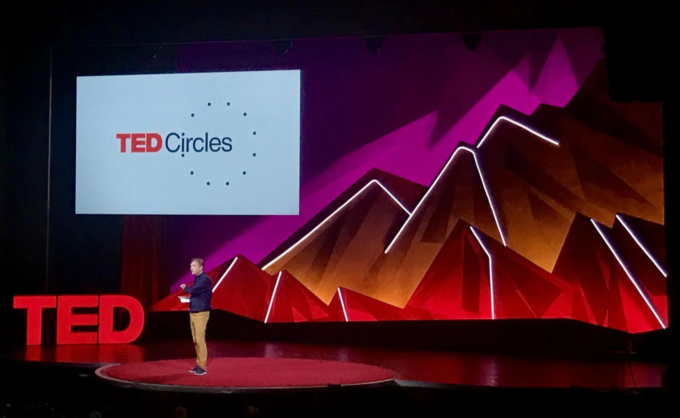 TED’s Chris Anderson at TEDSummit in Edinburgh, Scotland announcing TED’s new initiative TED Circles. TEDxLancaster Executive Director Bob Vasile was in attendance and TEDxLancaster has volunteered to participate as one of just 150 pilot hosts from 40 countries to host TED Circles before it launches worldwide in January 2020.