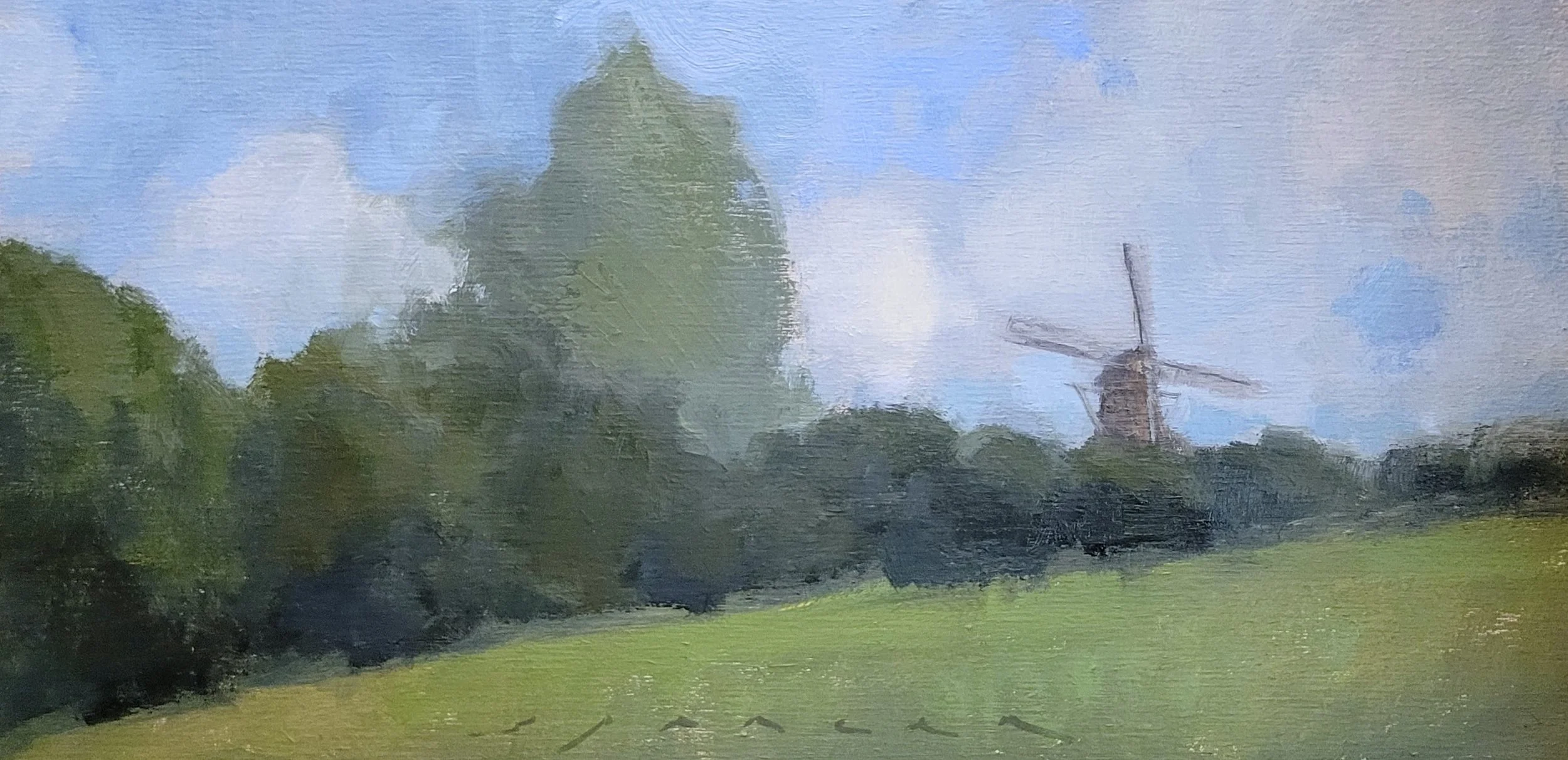 Windmill in the Trees  6x12 oil on panel 2025.jpg