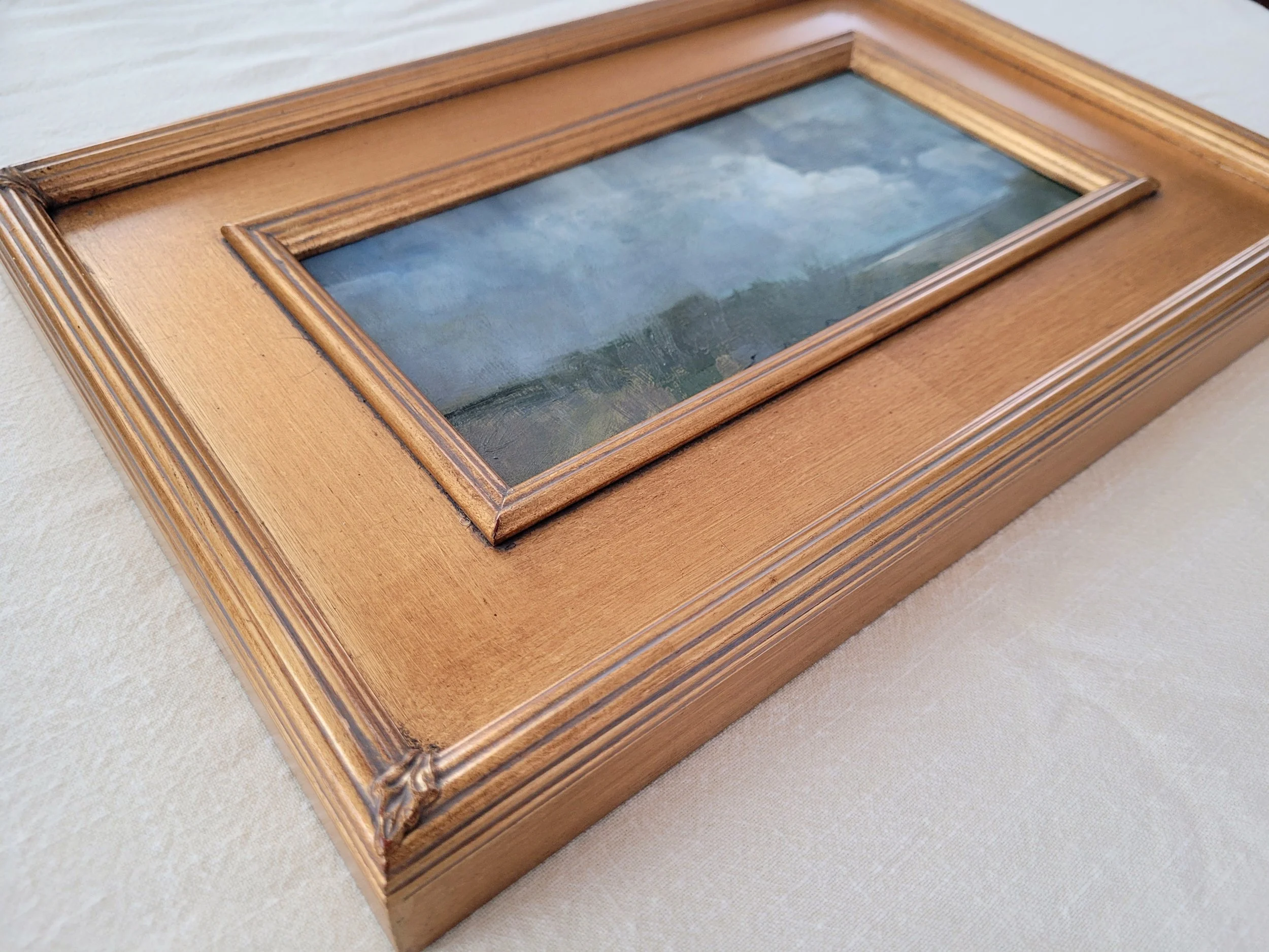 Glimmer at First Beach 6x12 framed 4.jpg