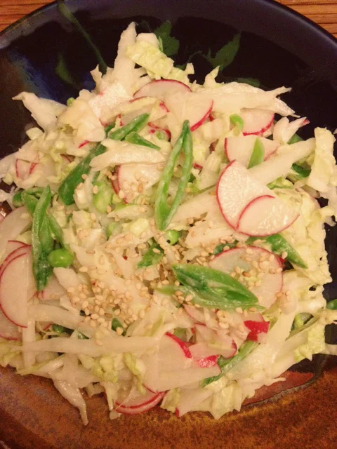 Sugar Snap Salad with Miso Dressing