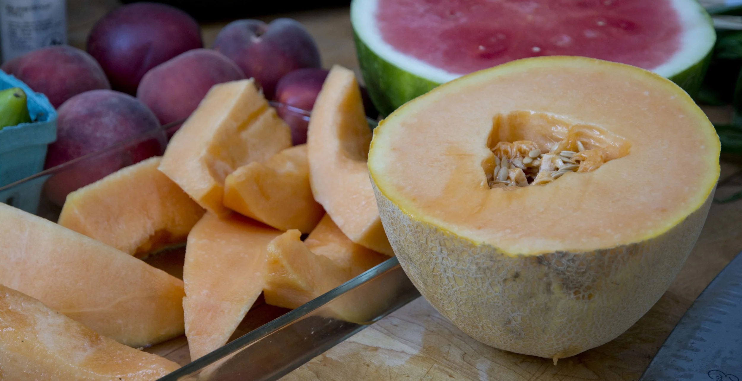 Local, Organic Cantaloupe on sale 50c/LB!