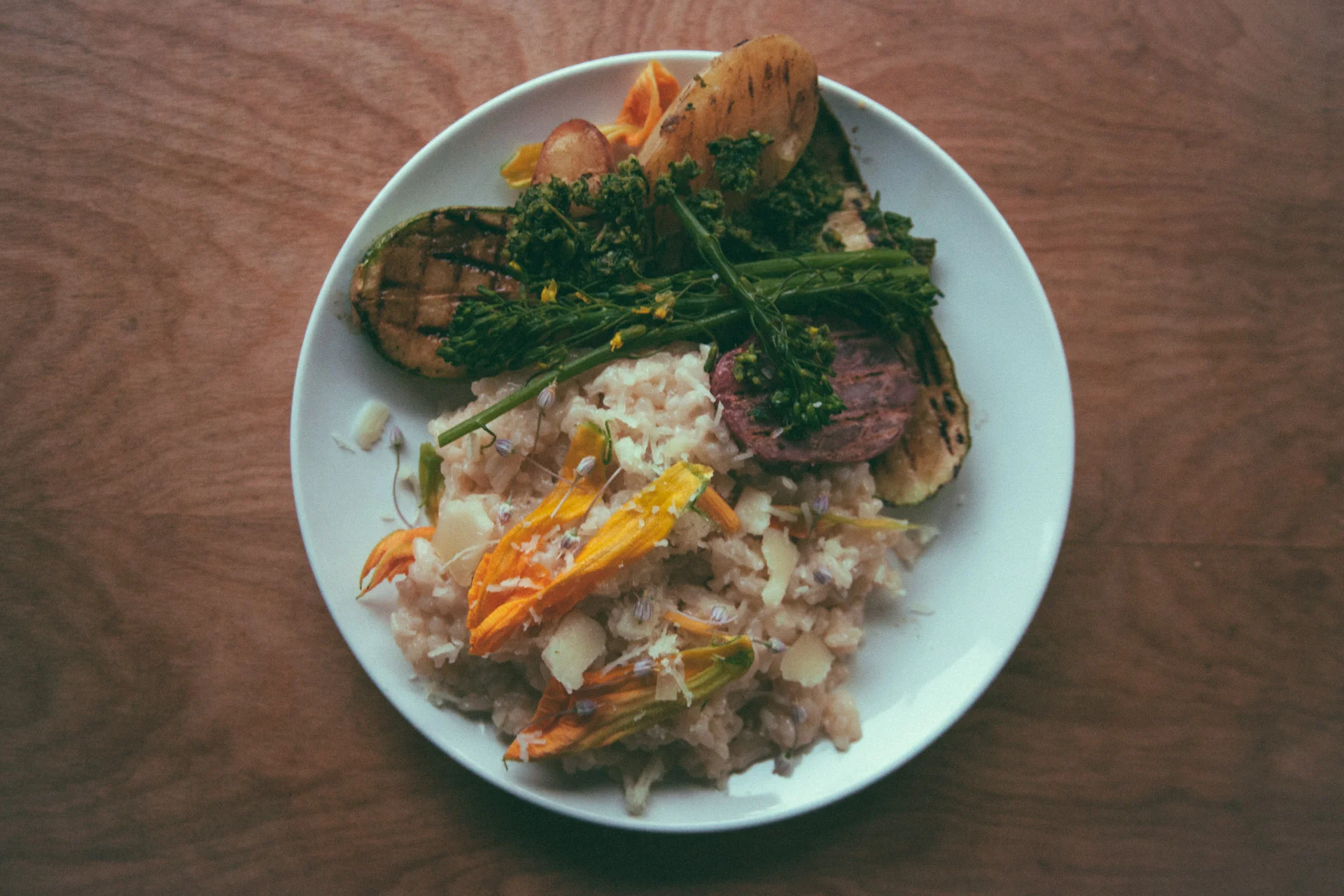 Young Garlic & Squash Blossom Risotto