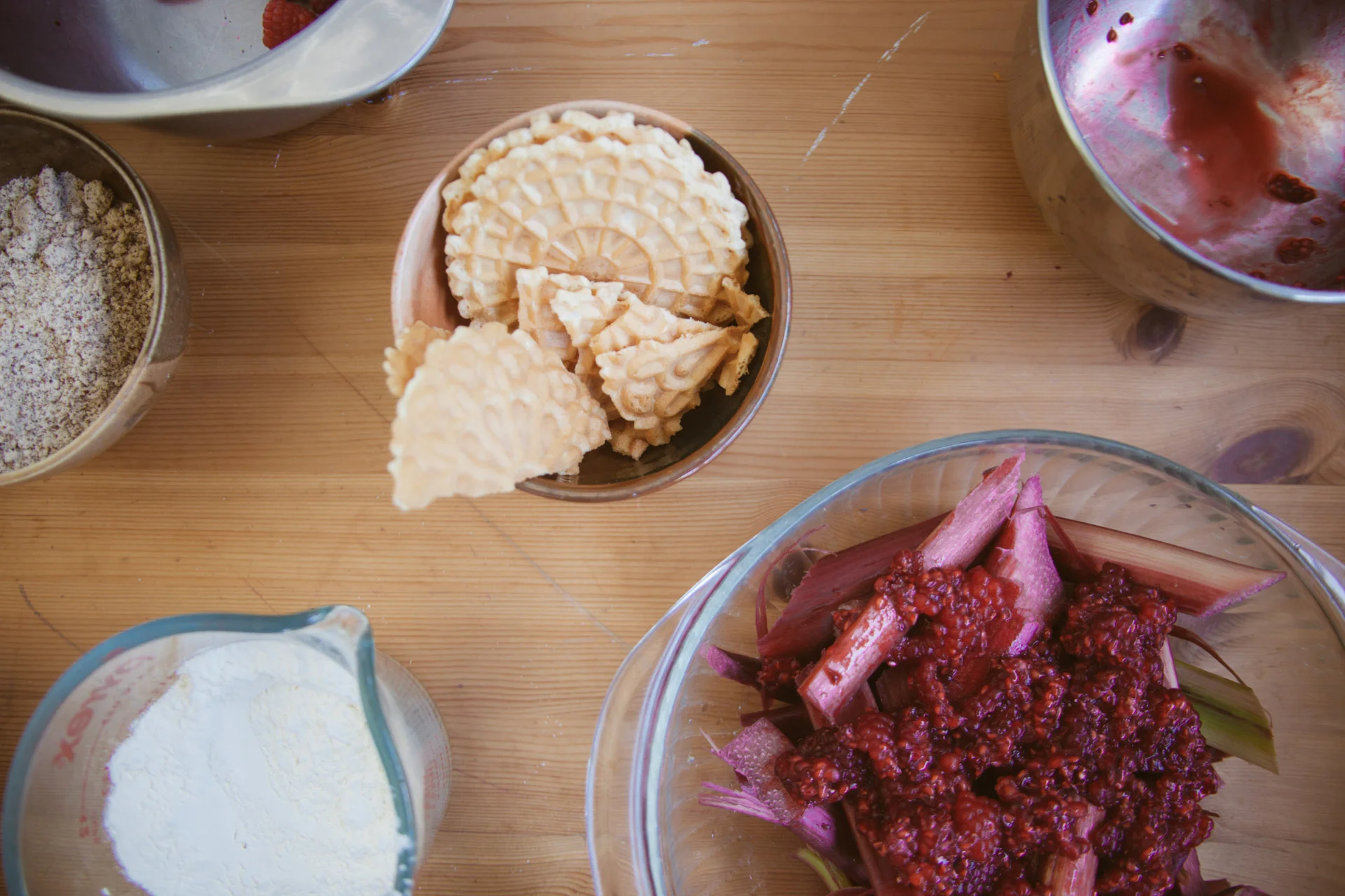 Rhubarb/Raspberry Crumble