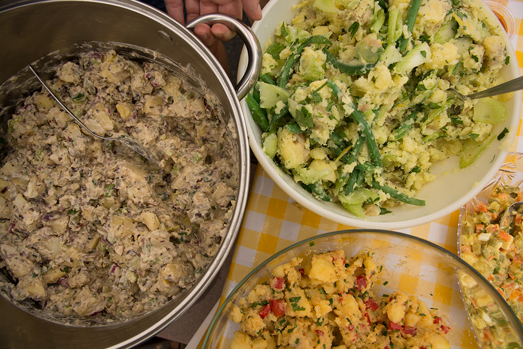Andrew's potato salad is in the top right hand corner. 