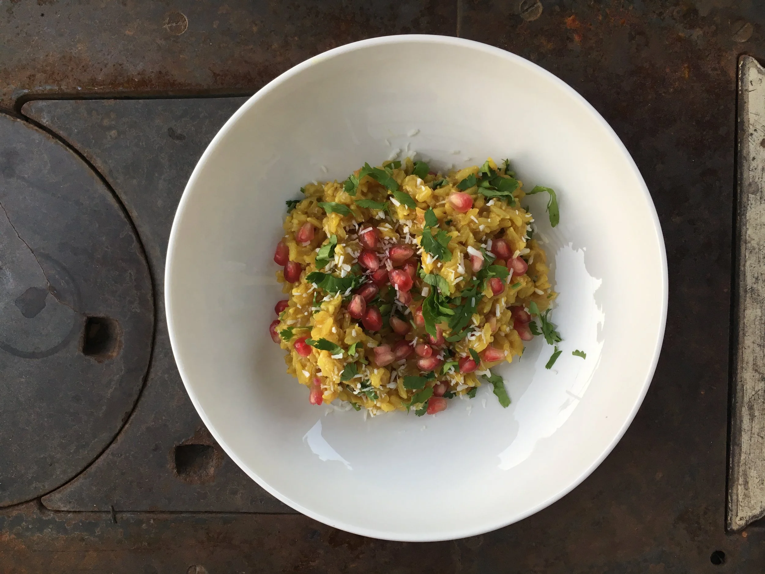 Sweet Curry Pomegranate Rice