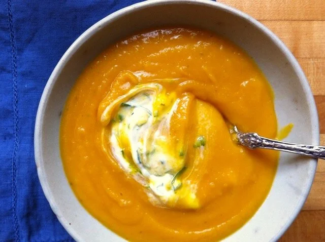 Curried Winter Squash Soup with Coconut Milk
