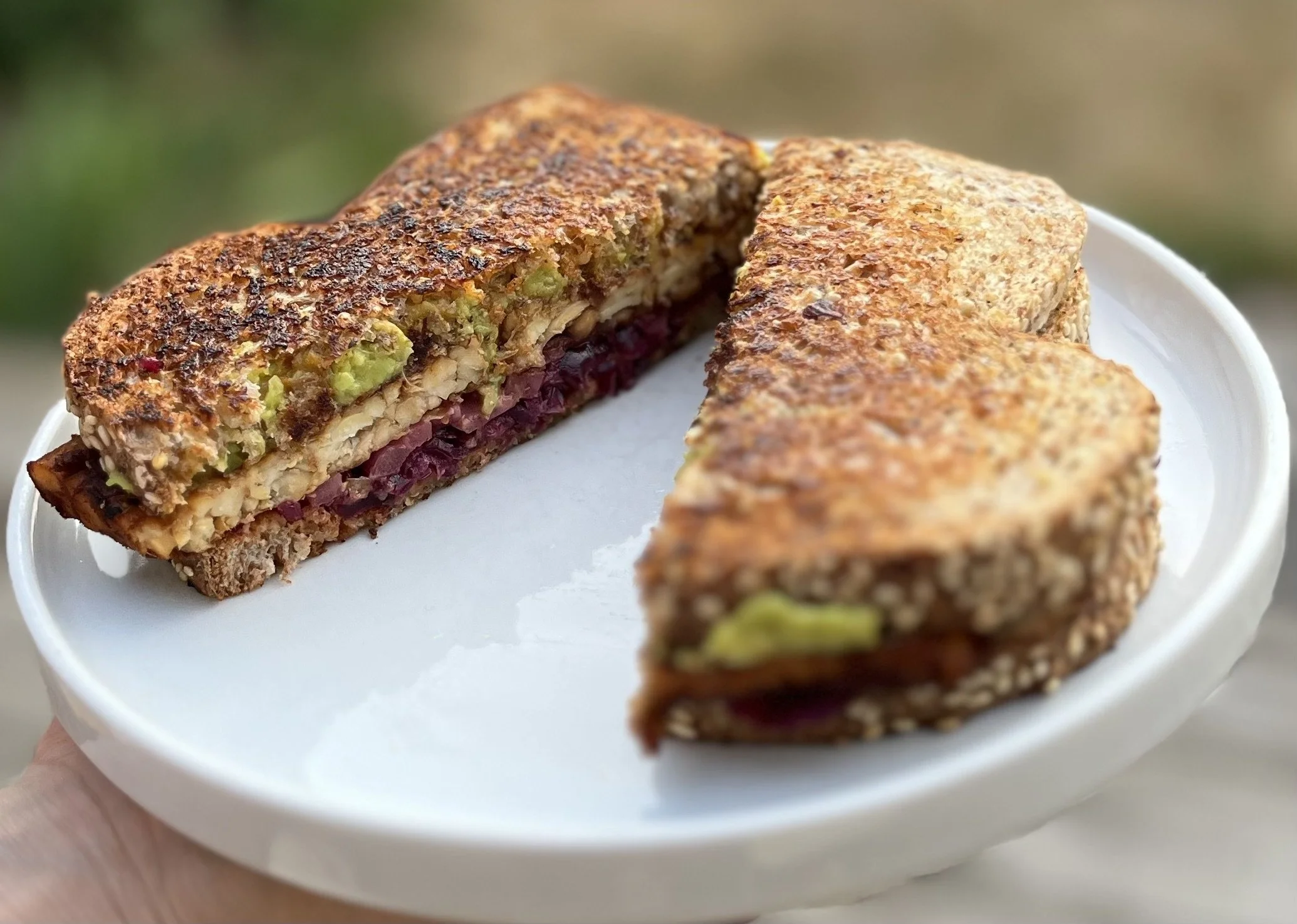 Vegan Tempeh & Avocado Ruebens