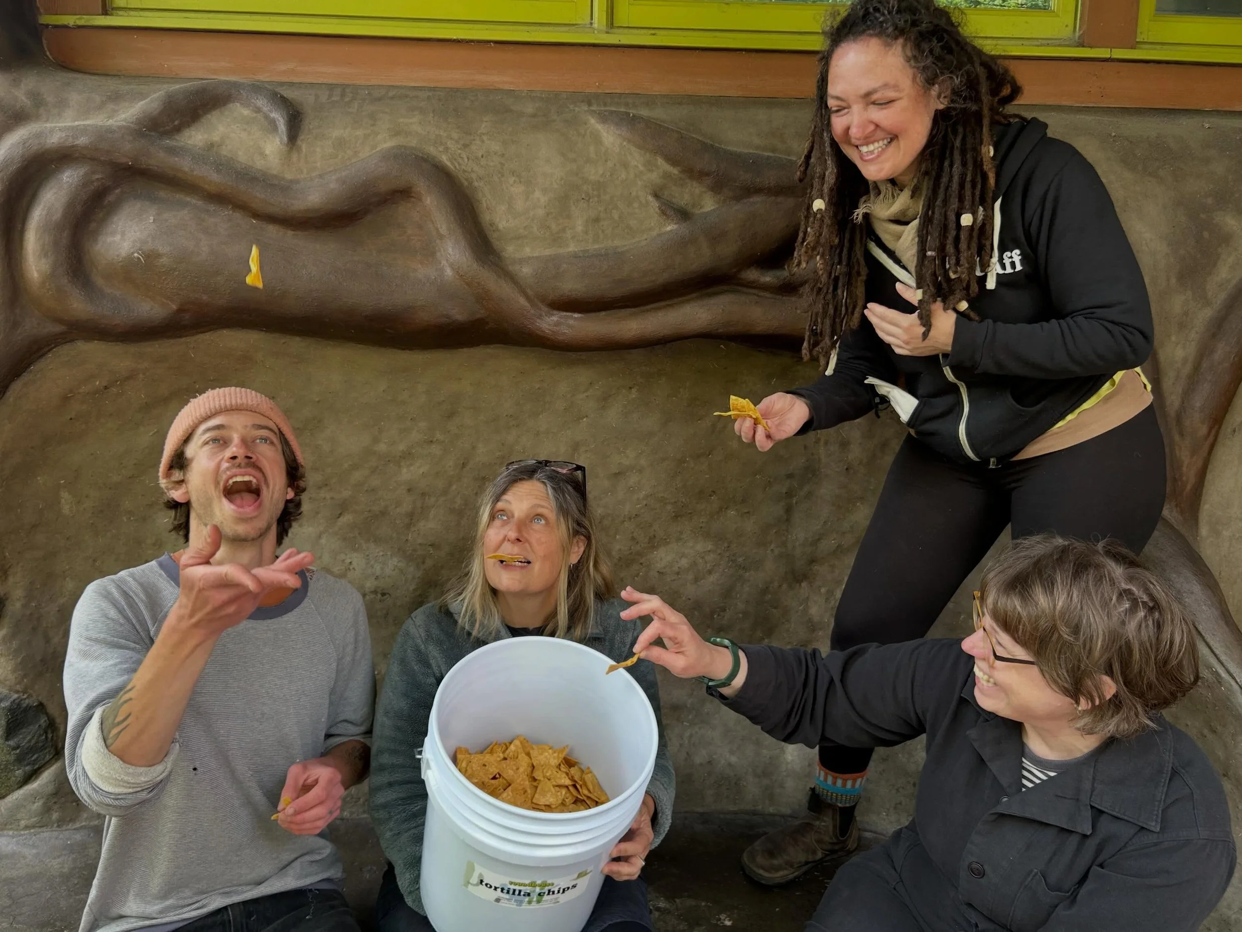 Everyone is your friend when you have a bucket of chips! 🪣

Stop by our courtyard sale this Saturday and pick up an array of bulk items including @roundhousefoods five pound bucket of tortilla chips. Staff have been known to bring them to events lik