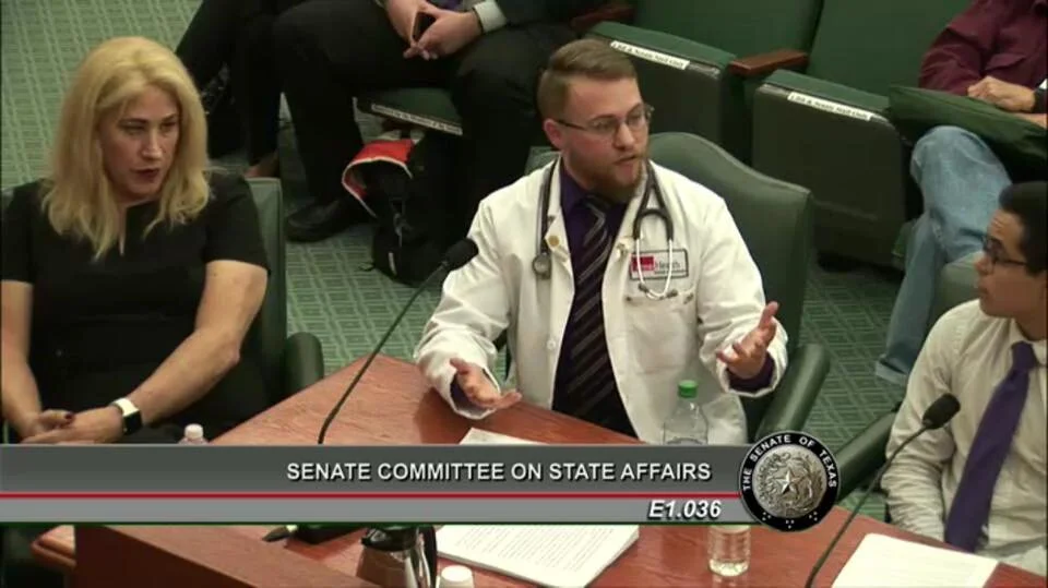 Gave testimony to the Texas Senate Affairs Committee against SB6