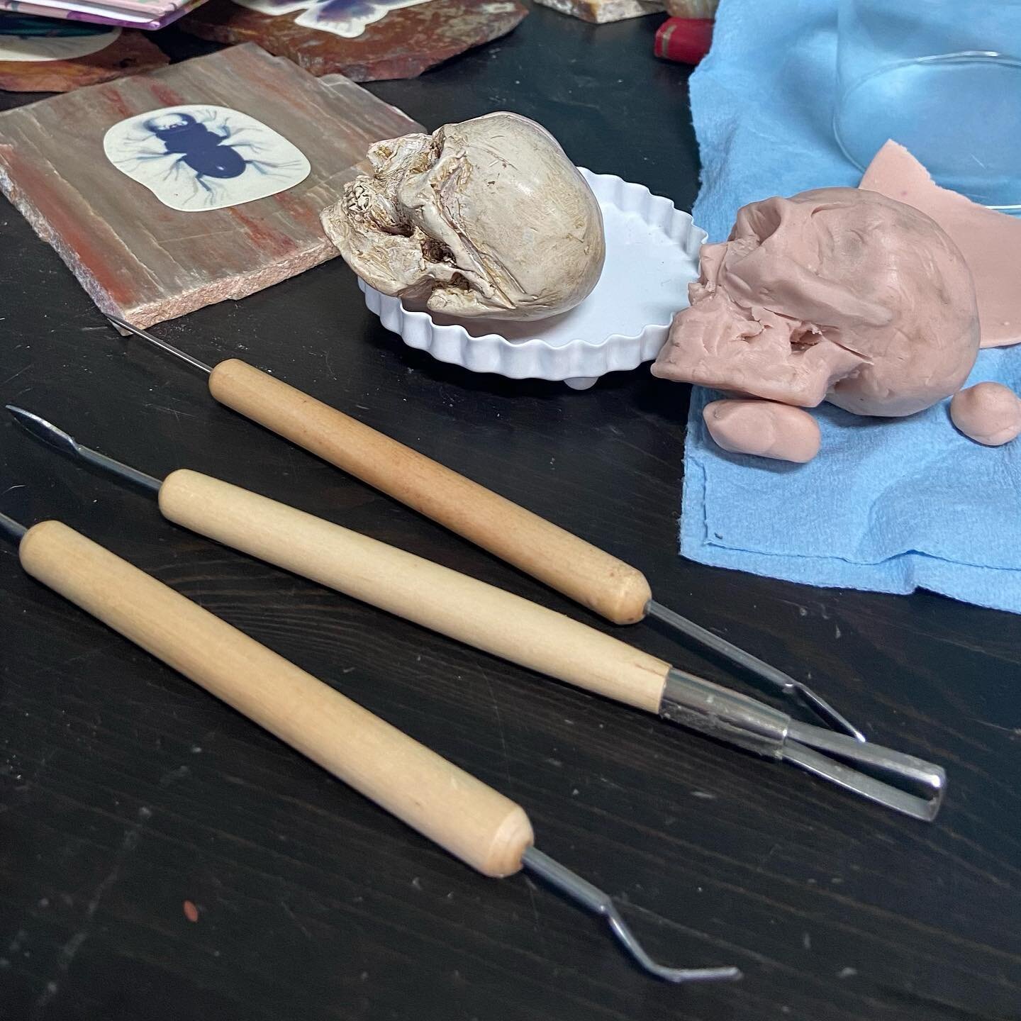Will post final results #sculptureart #skull #skullart #miniskull #create