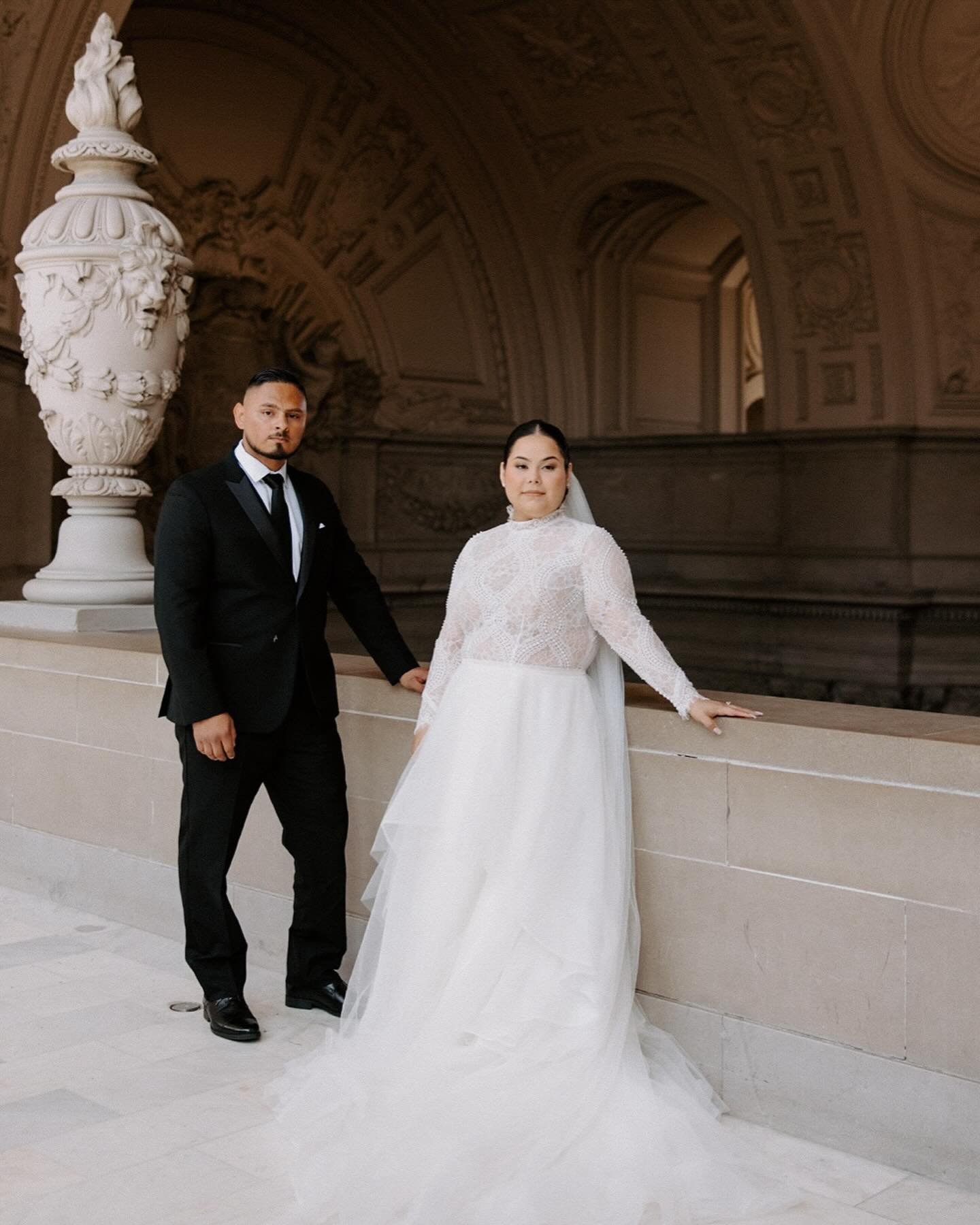 Ana + Noe celebrating their love with an intimate ceremony inside San Francisco City Hall🤍