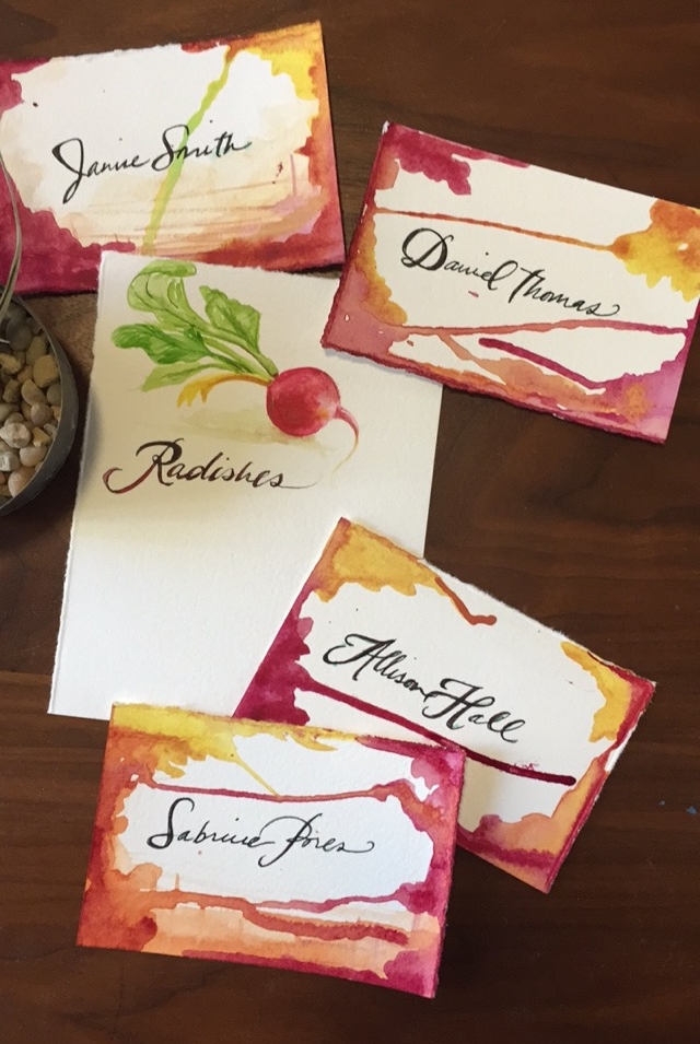 Watercolor name & table cards