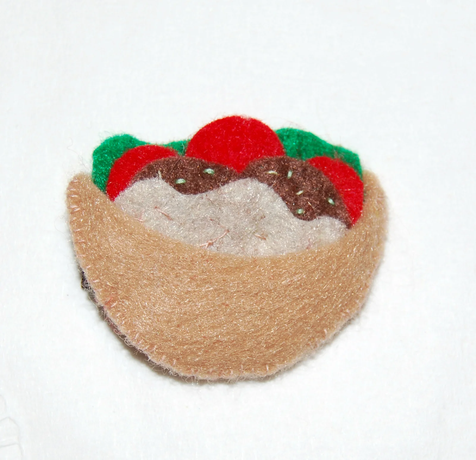 Handmade felt Falafel Hair clip