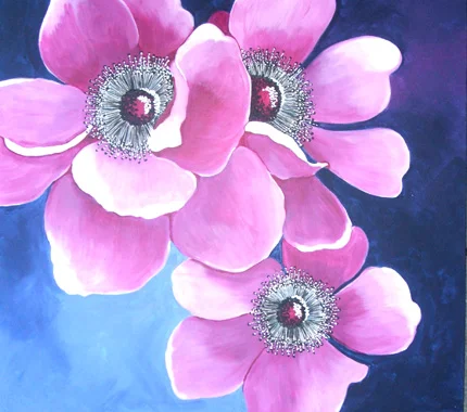 Purple Anemones , 76x76cm £175