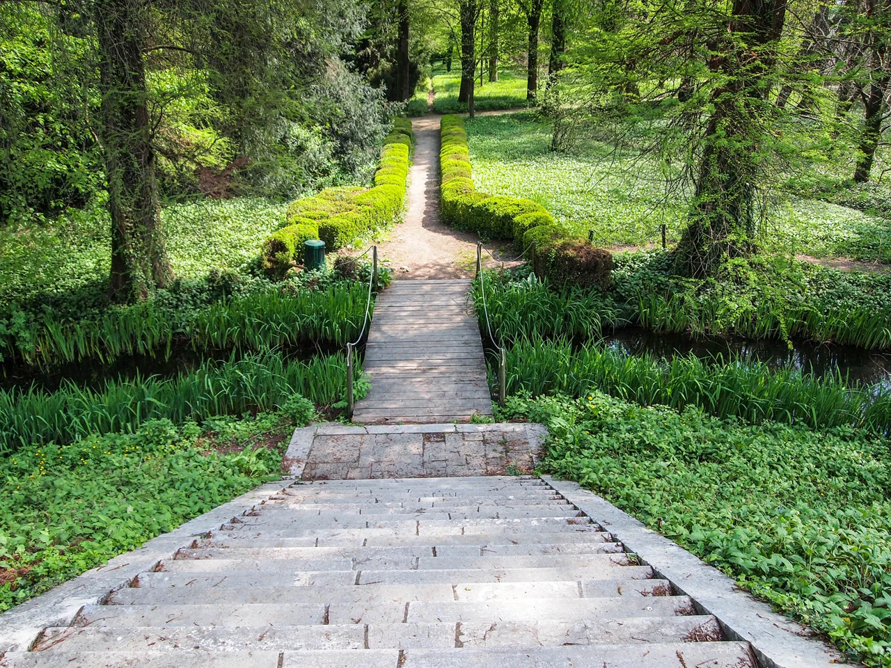 Artificial hill in the garden of Villa Pisani