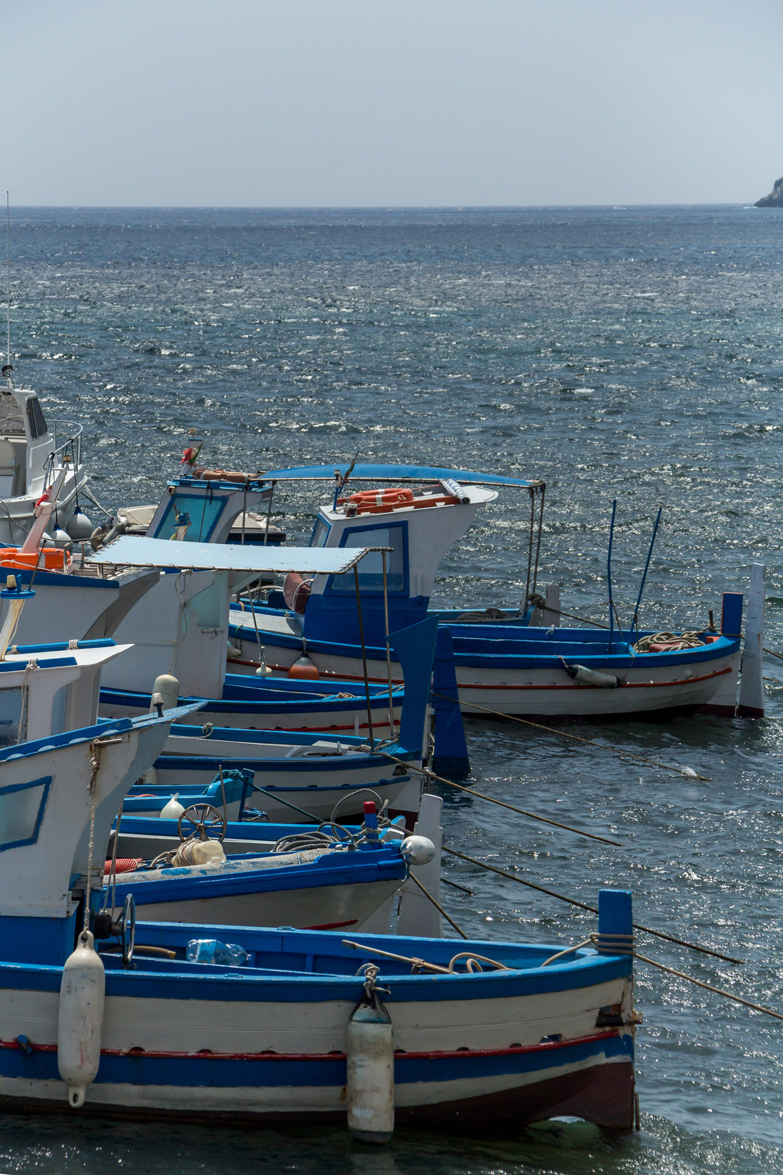Colorful boats on Marettimo island, Sicily