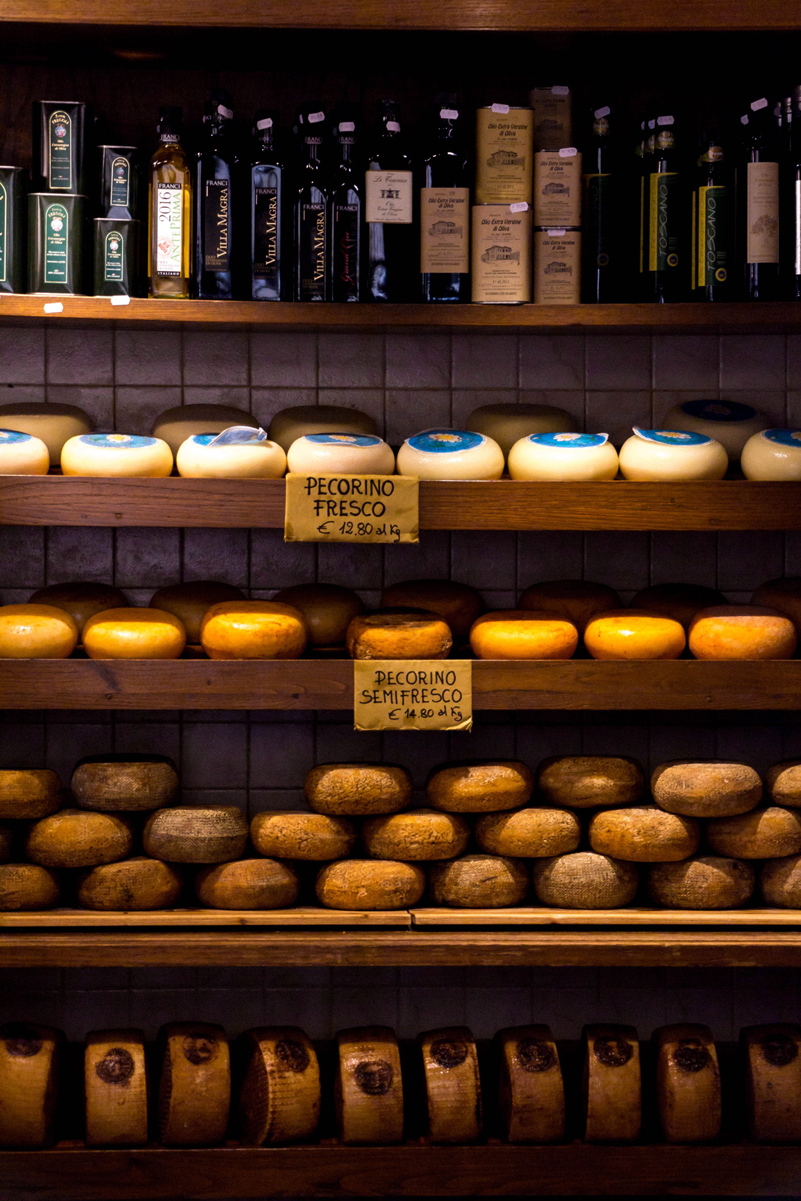 Cheese shop in Pienza, Tuscany