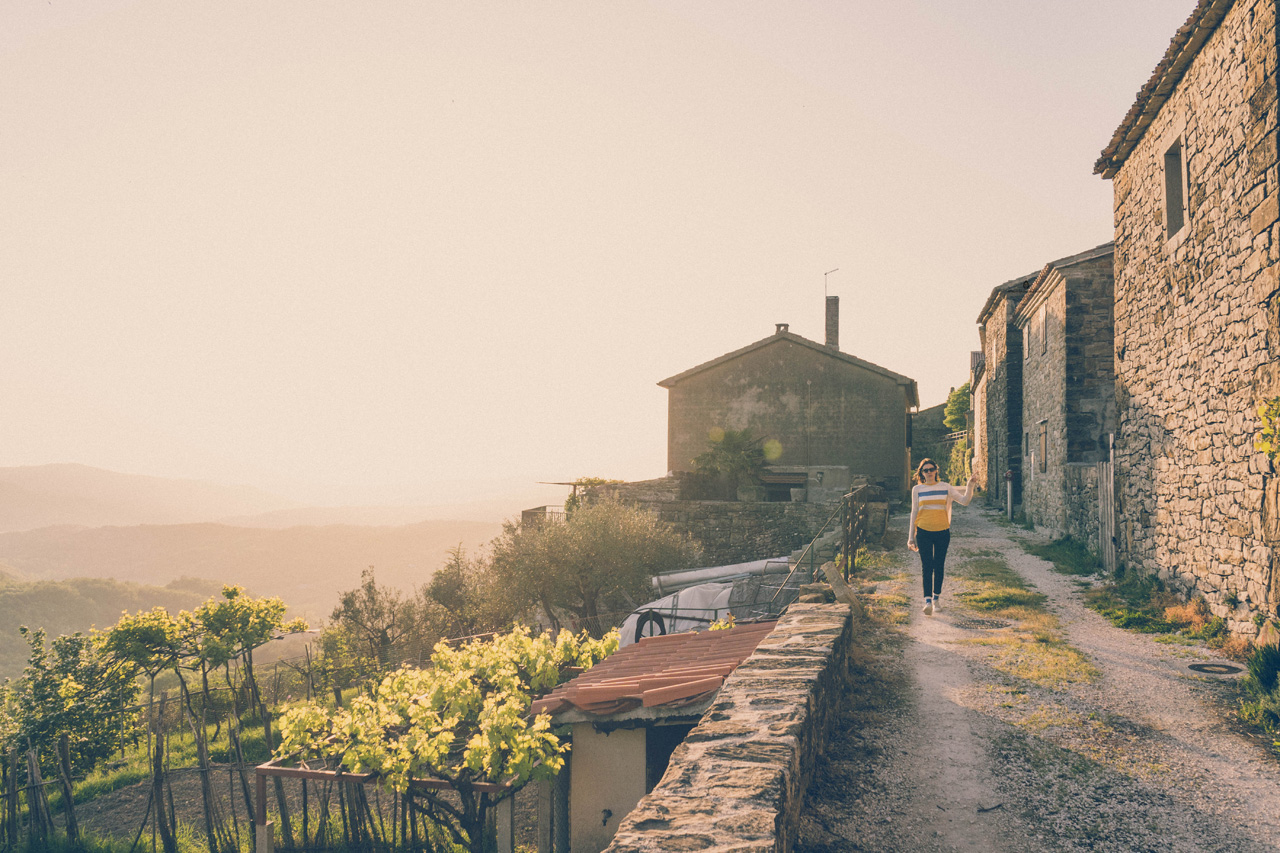 Hilltop town of Draguc, Istria