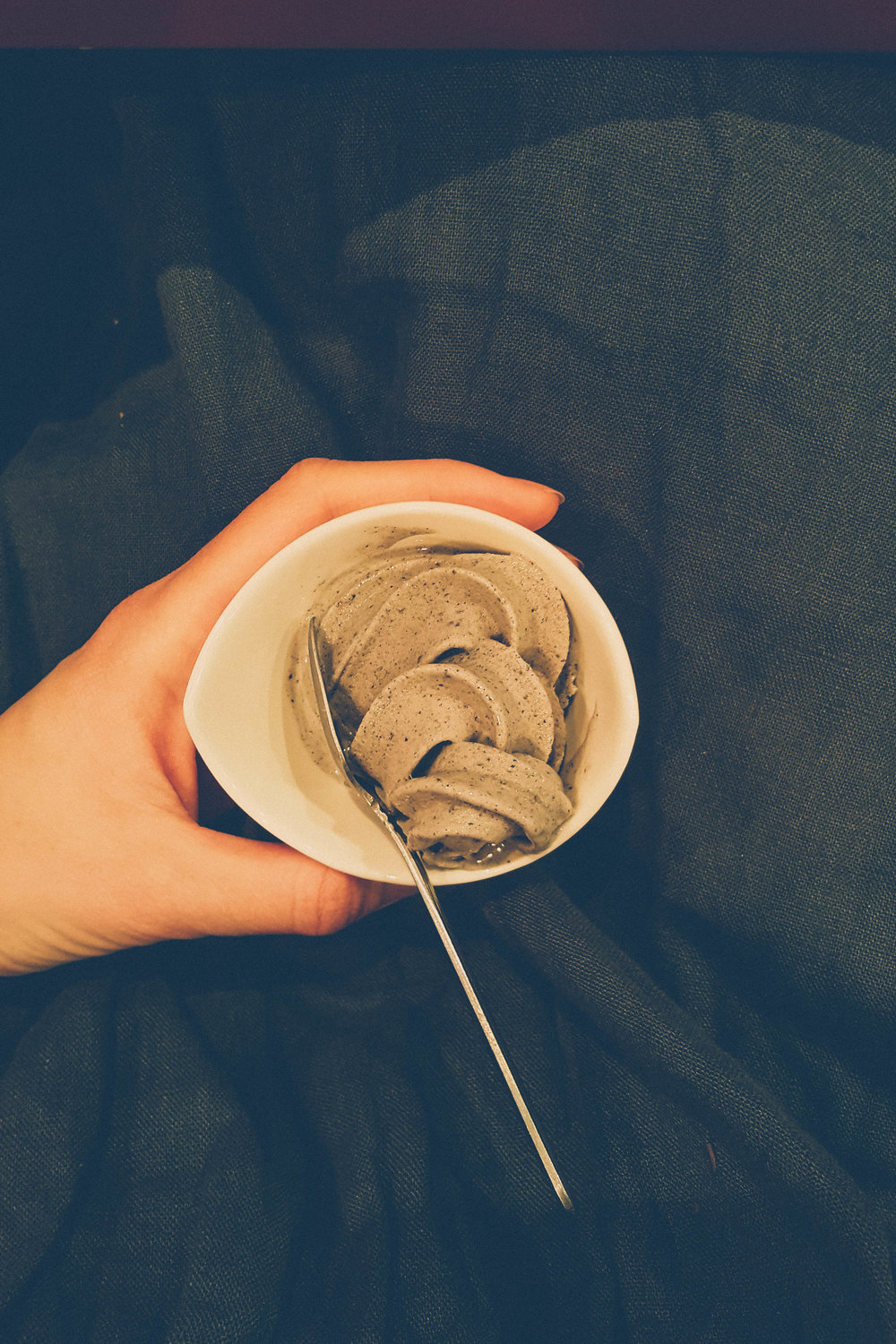 Black sesame ice cream in Iga, Japan