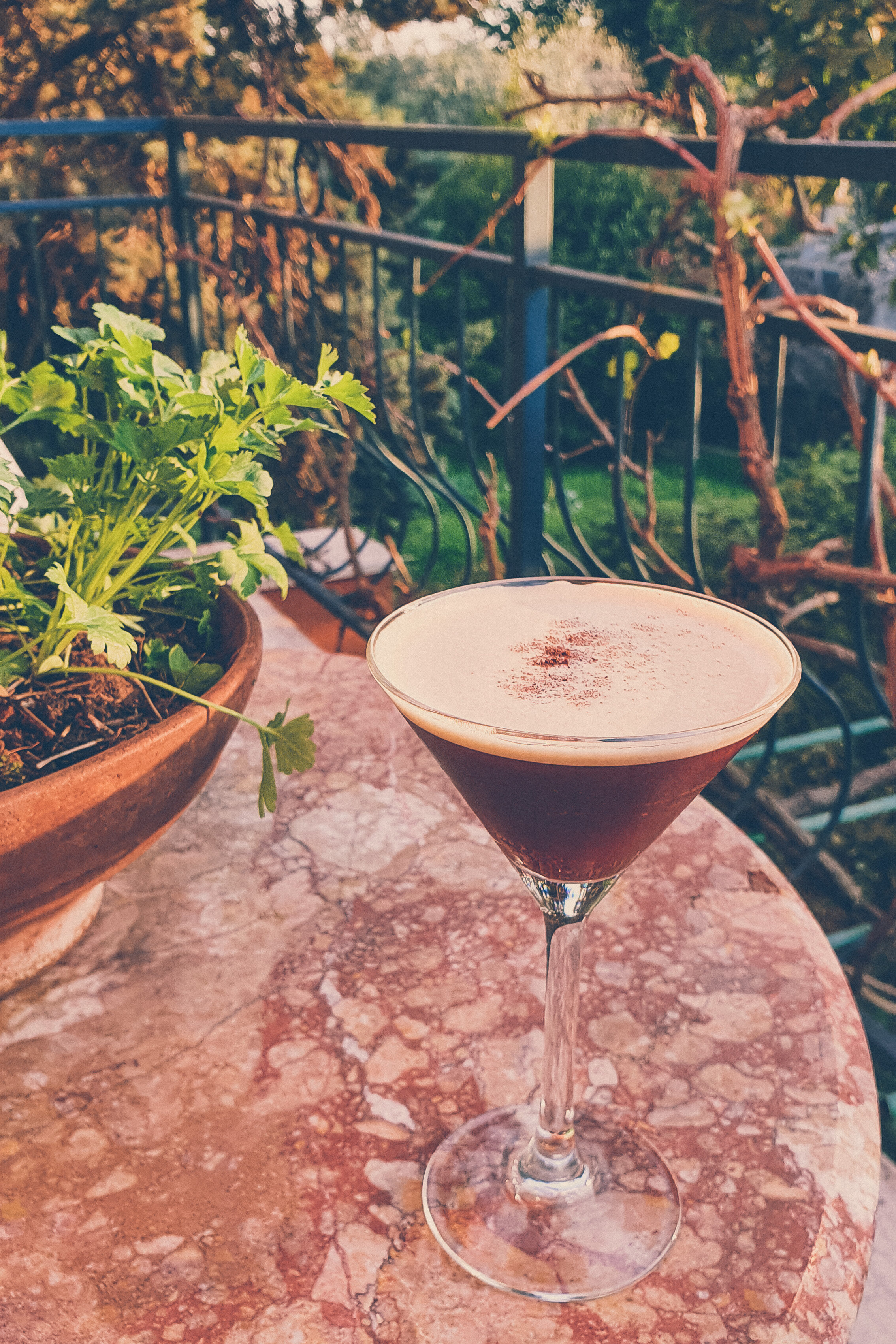 Espresso martini on the terrace