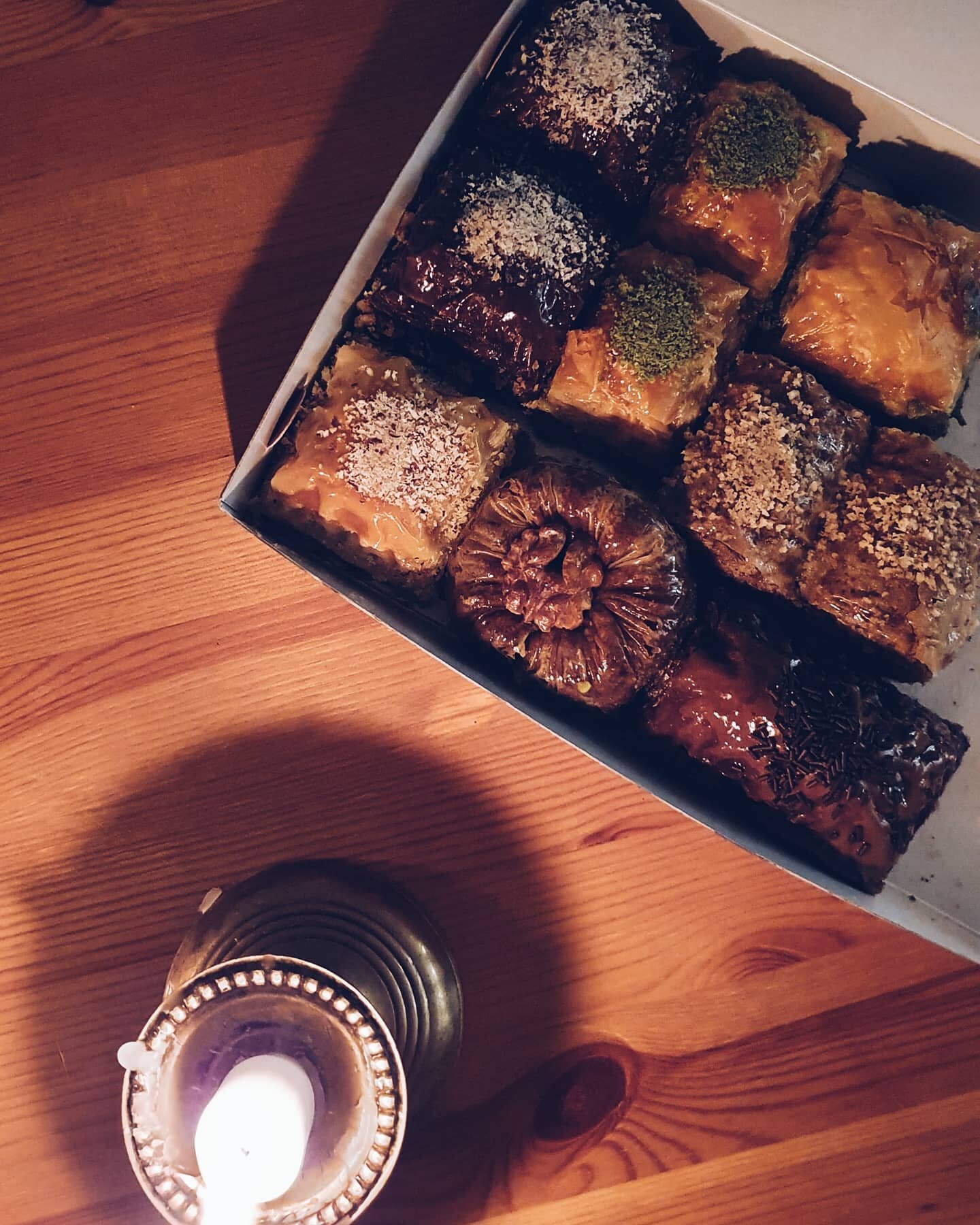 Drama! 

#onmytable #baklava #pistachioeverything #candlelightdinner