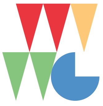 The modern, pared-back logo references celebratory, villagey bunting and is a marked contrast to the vintage shop front that houses the gallery.