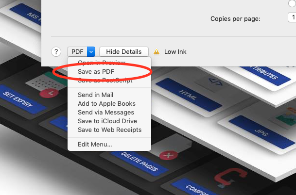 macOS print to PDF as a way to convert Word to PDF
