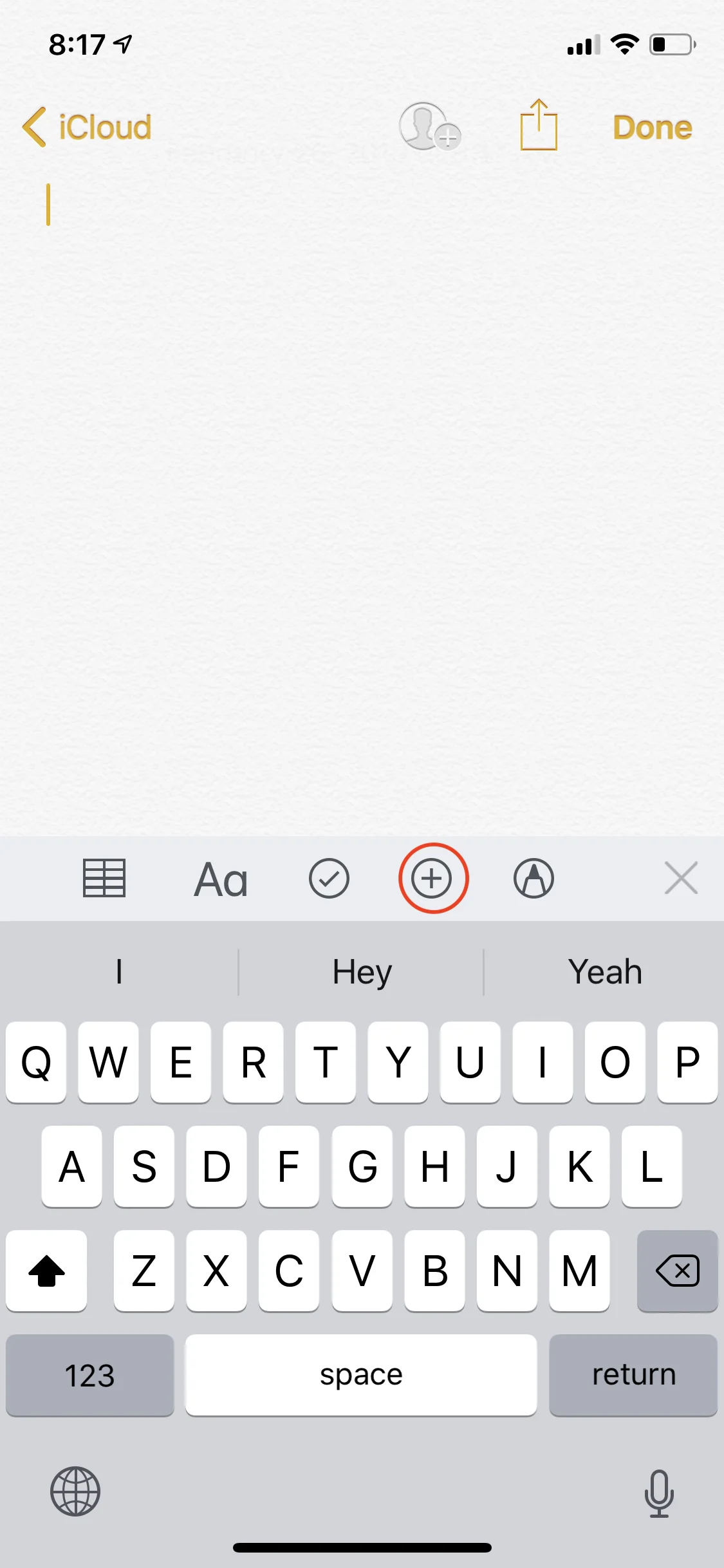 iOS Notes App as PDF Scanner