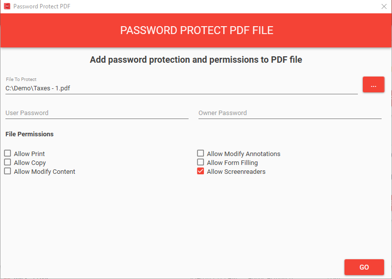 Select any PDF file as you would normally and then edit the file name to include the wildcards