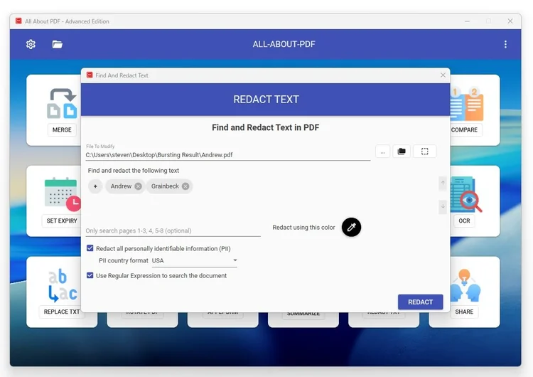 Rectangle Redact Redact PII from PDFs Automatically | All‑About‑PDF — All About PDF ...