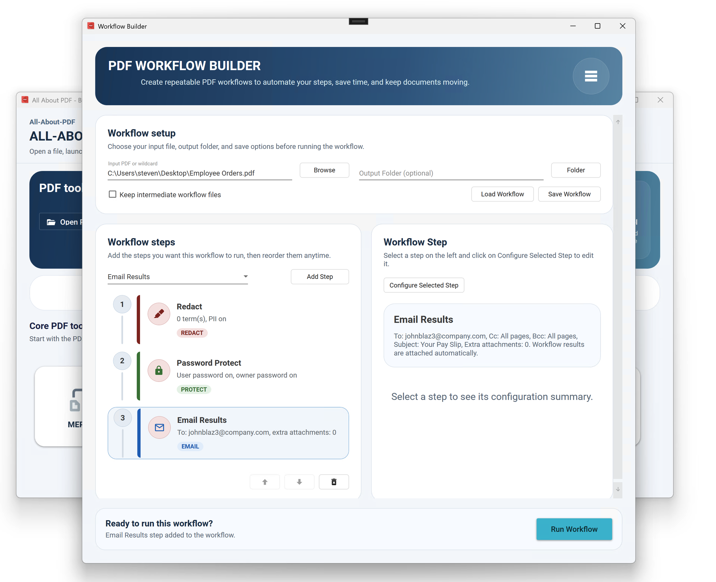 a screenshot of the All-About-PDF workflow screen