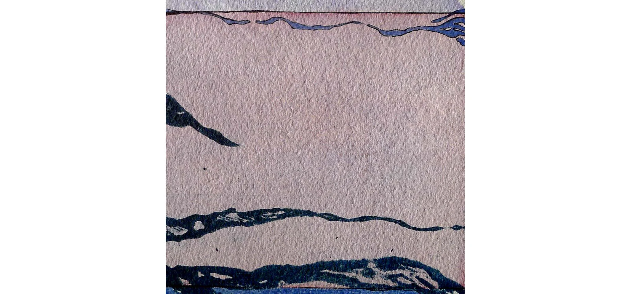 Golven II, 2013 (carborundumdruk, aquarel) 16cm x 16cm