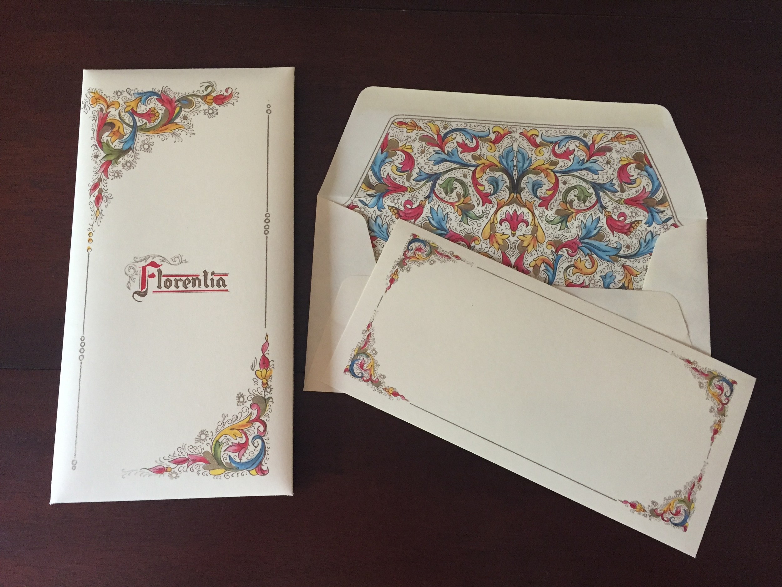 Here's my favorite Italian stationary, Florentia. You can find it here .