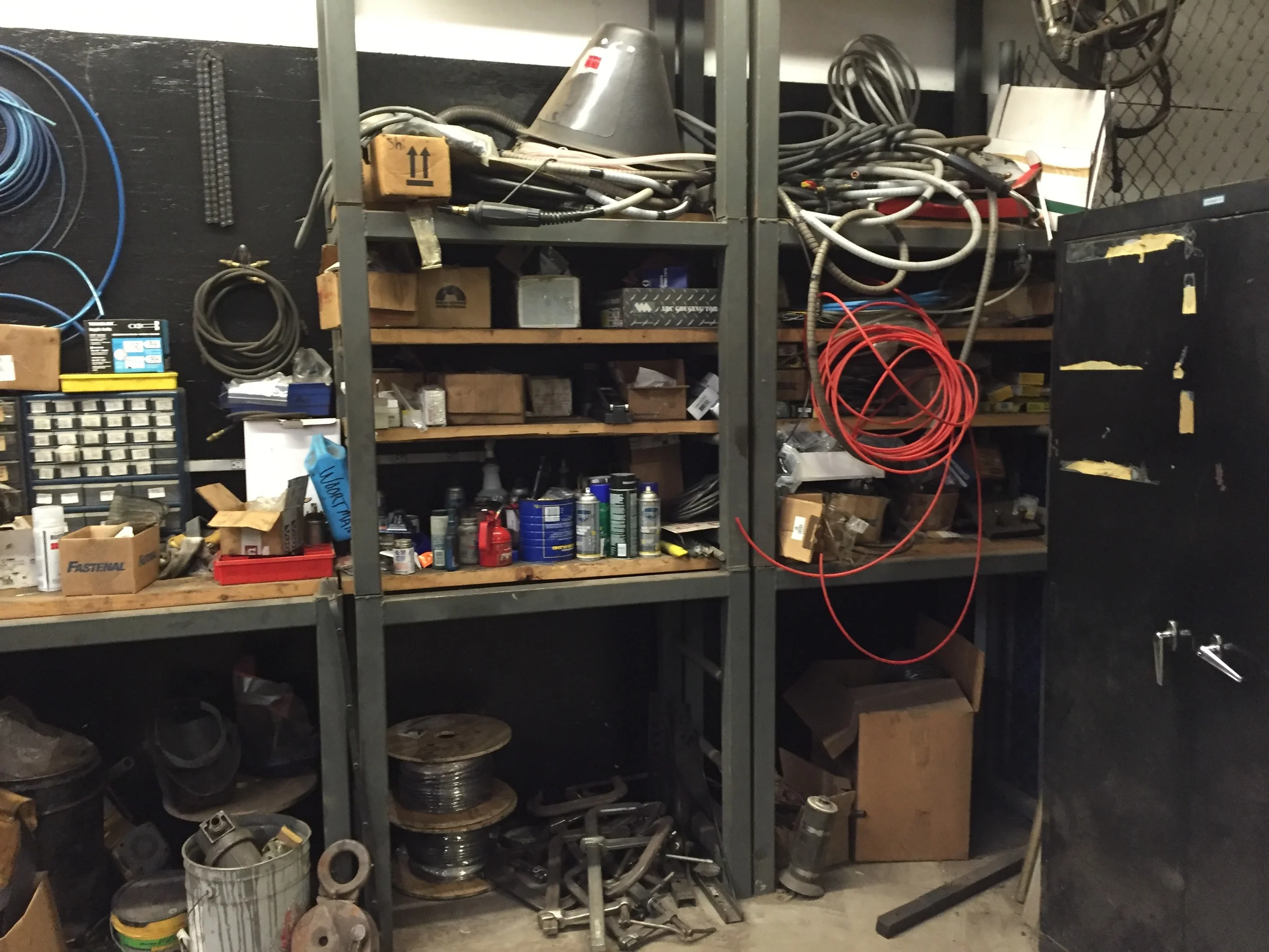 The goal was to have one continuous, cleared workbench.