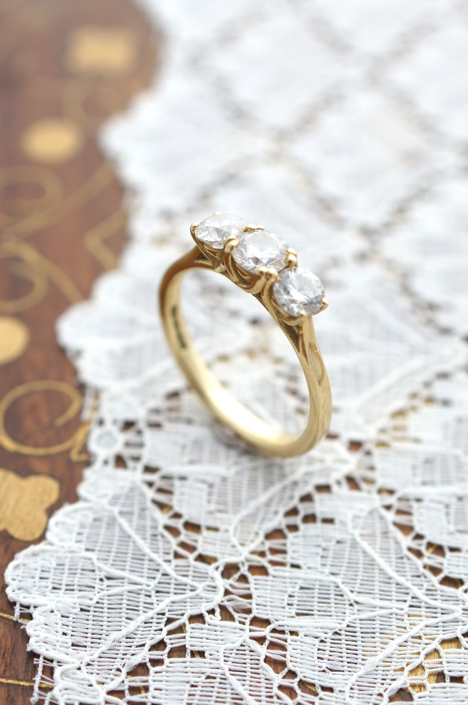 18ct Yellow Gold Diamond Trilogy Ring.JPG