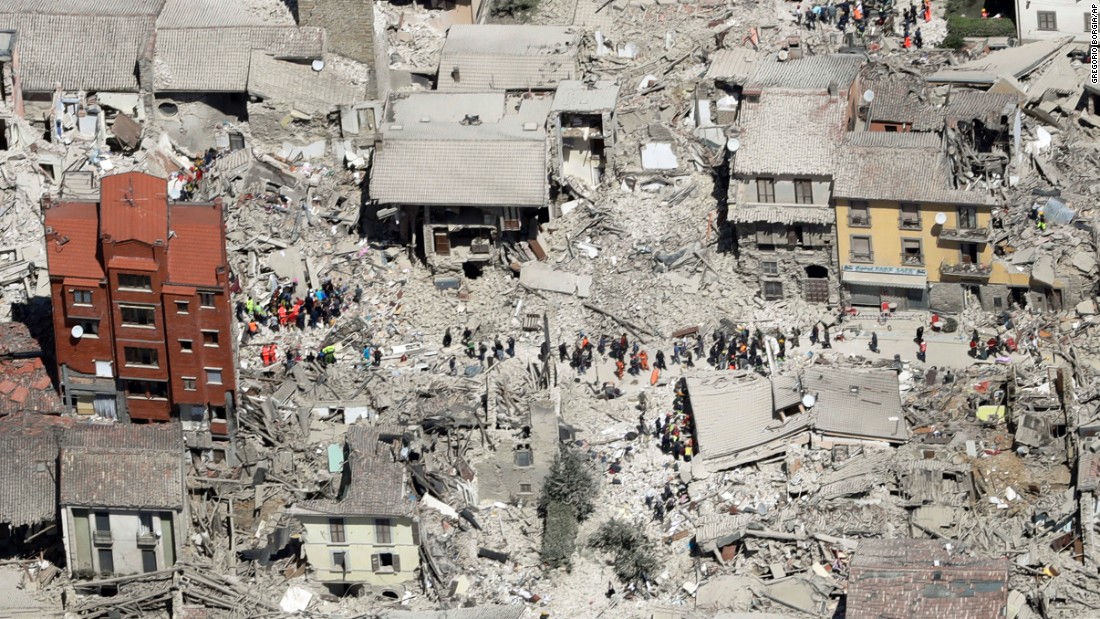 Amatrice after the earthquake this past August