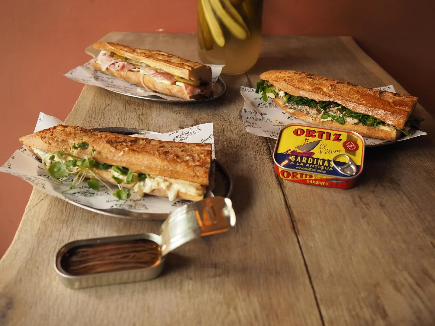LUNCH TIME DELIGHT 🤭
@dontfuckwithjambonbeurre at Piglets. 

A little reminder for everyone new on here that we offer delicious sandwiches for lunch (12-2pm) every Wednesday, Thursday and Friday. 

Jambon beurre is always on, but also always a Pesci